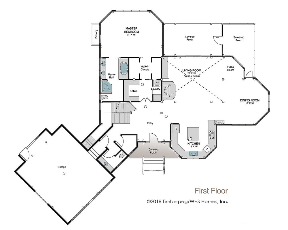 TIMBERPEG HOME THE Lassen First Floor Floor Plan